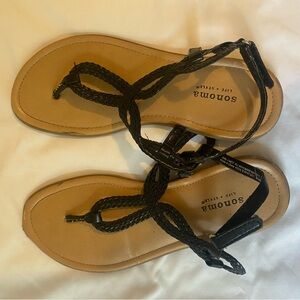 Sonoma Black Braided Sandals